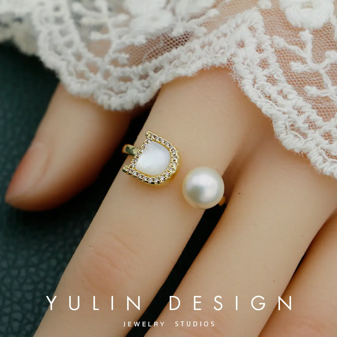 Retro Pearl Ring with Palace Style Winding Gold - Image 34
