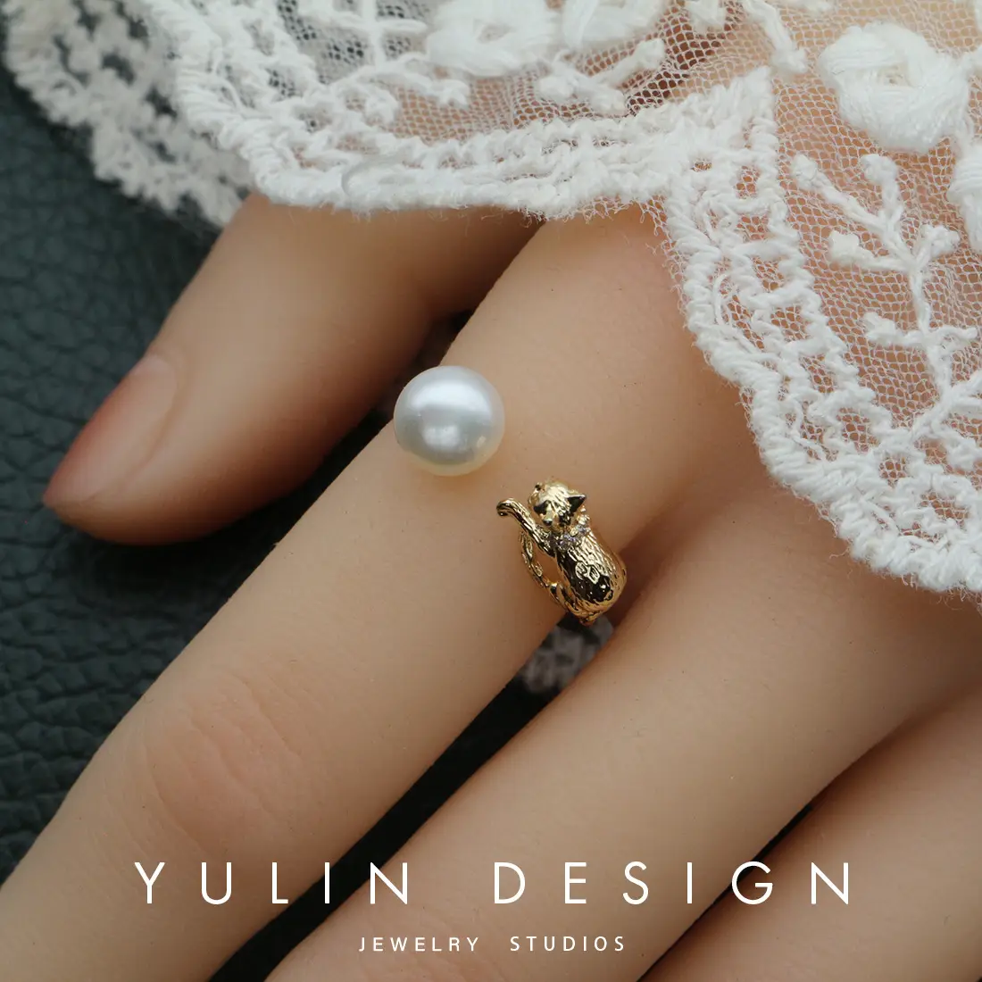Retro Pearl Ring with Palace Style Winding Gold - Image 36