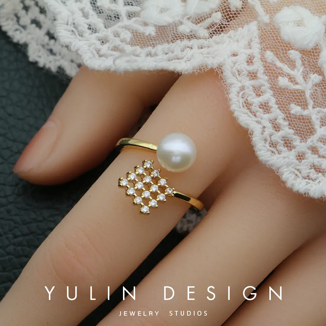 Retro Pearl Ring with Palace Style Winding Gold - Image 37