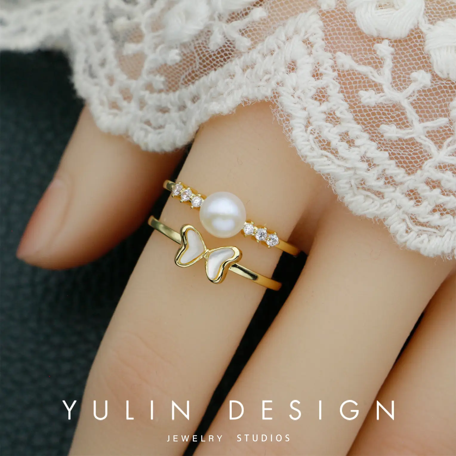 Retro Pearl Ring with Palace Style Winding Gold - Image 38