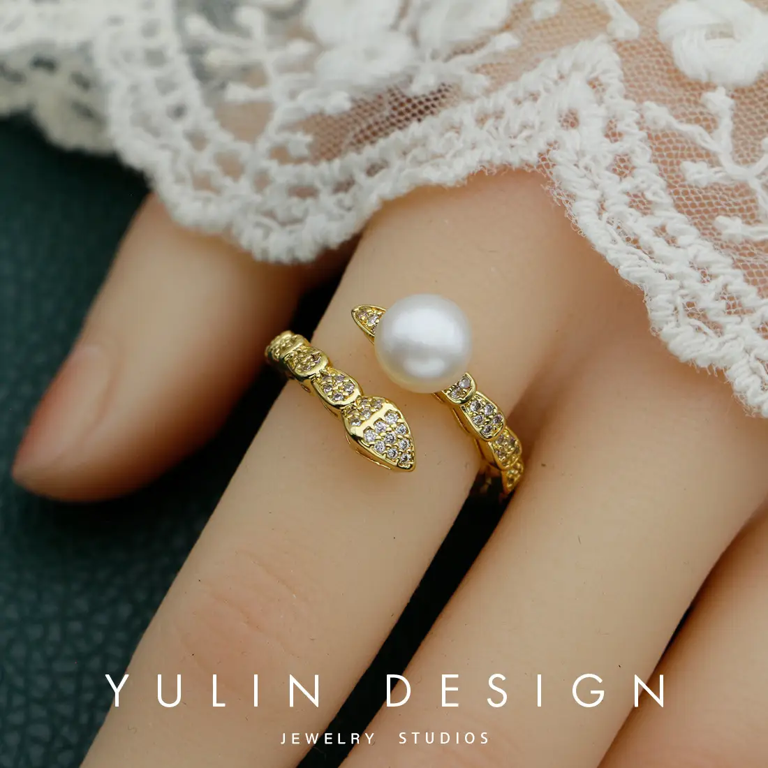 Retro Pearl Ring with Palace Style Winding Gold - Image 39