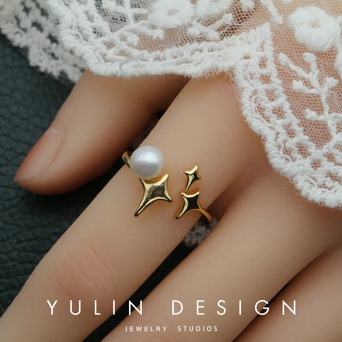 Retro Pearl Ring with Palace Style Winding Gold - Image 41