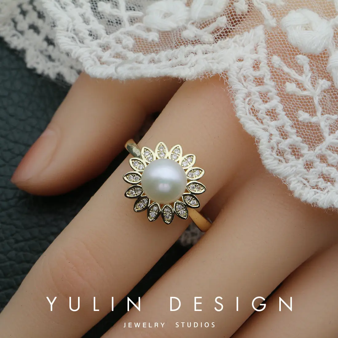 Retro Pearl Ring with Palace Style Winding Gold - Image 44