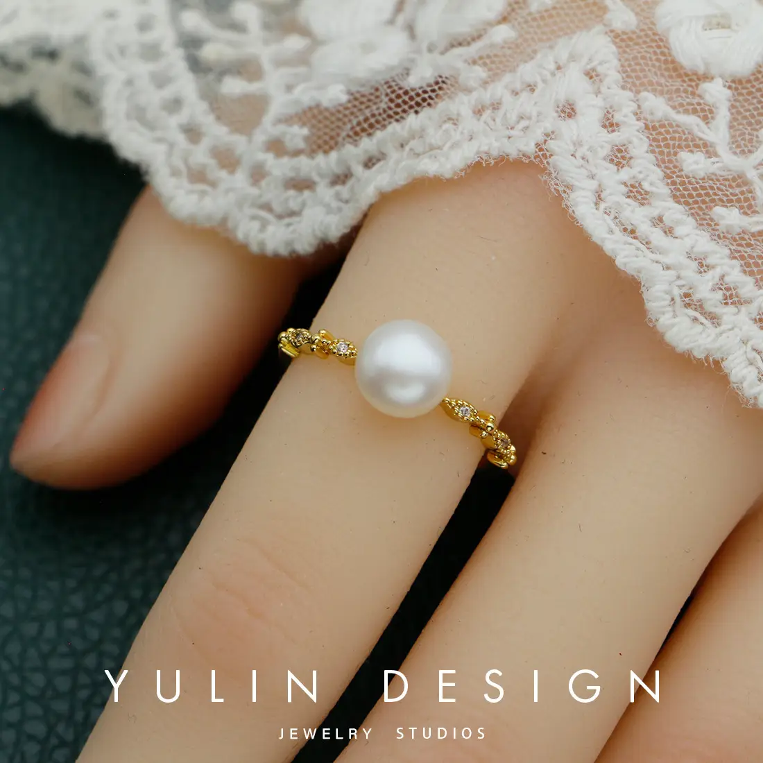 Retro Pearl Ring with Palace Style Winding Gold - Image 48