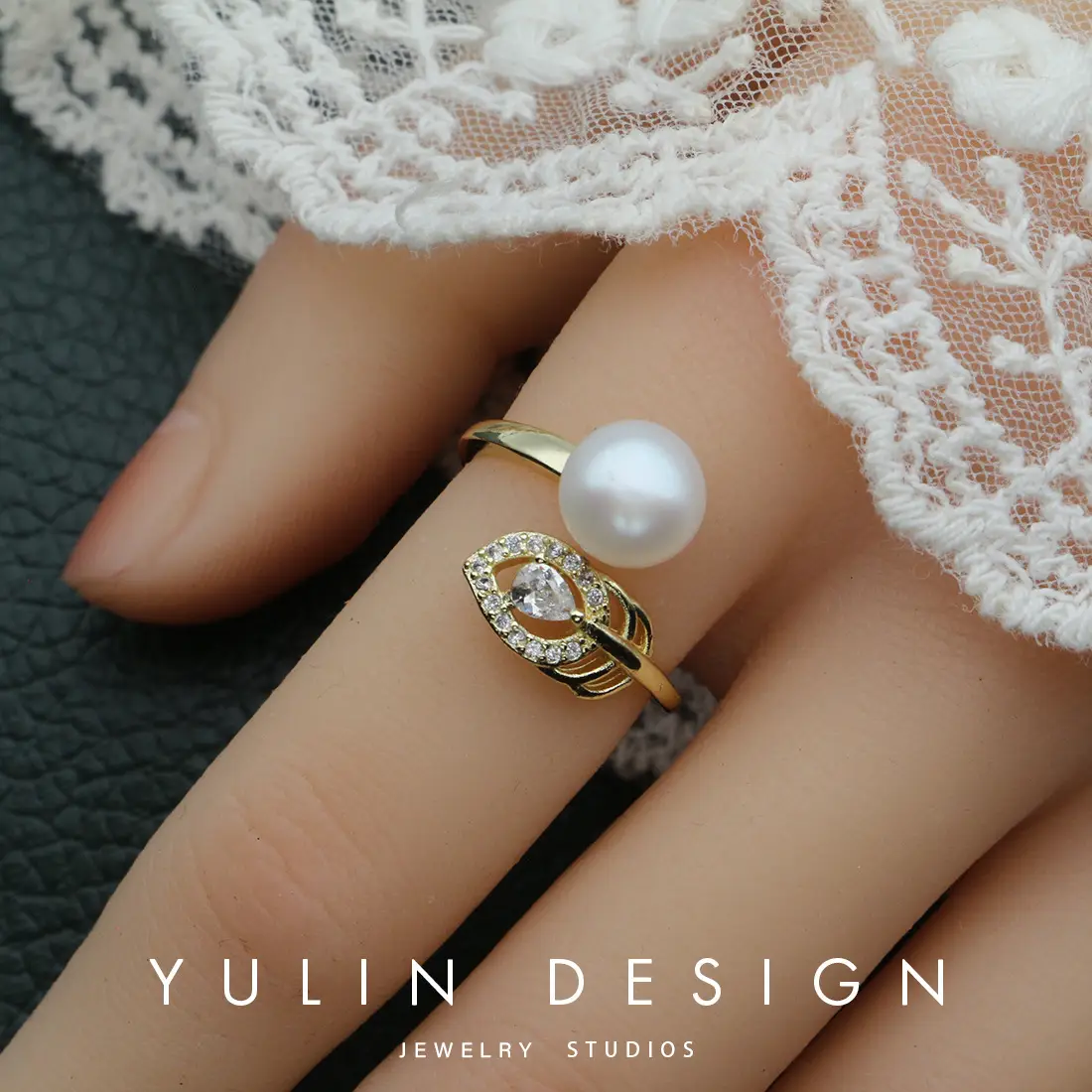 Retro Pearl Ring with Palace Style Winding Gold - Image 52