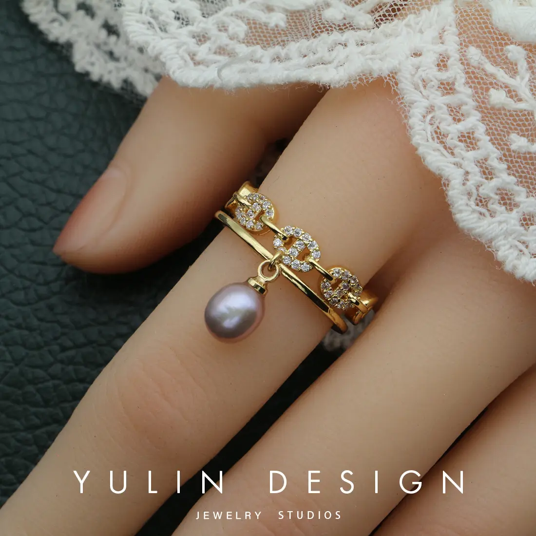 Retro Pearl Ring with Palace Style Winding Gold - Image 53