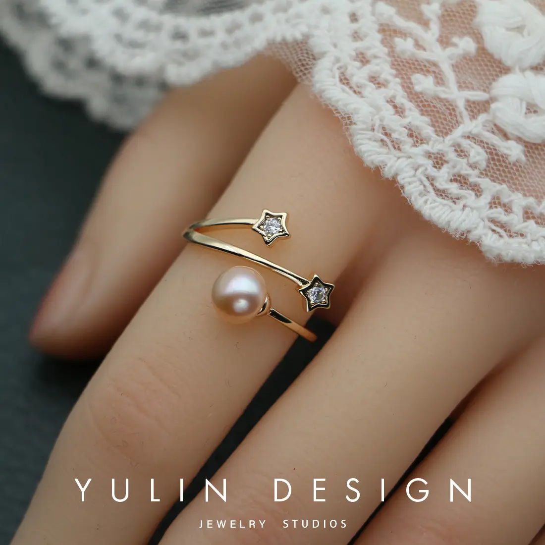 Retro Pearl Ring with Palace Style Winding Gold - Image 57