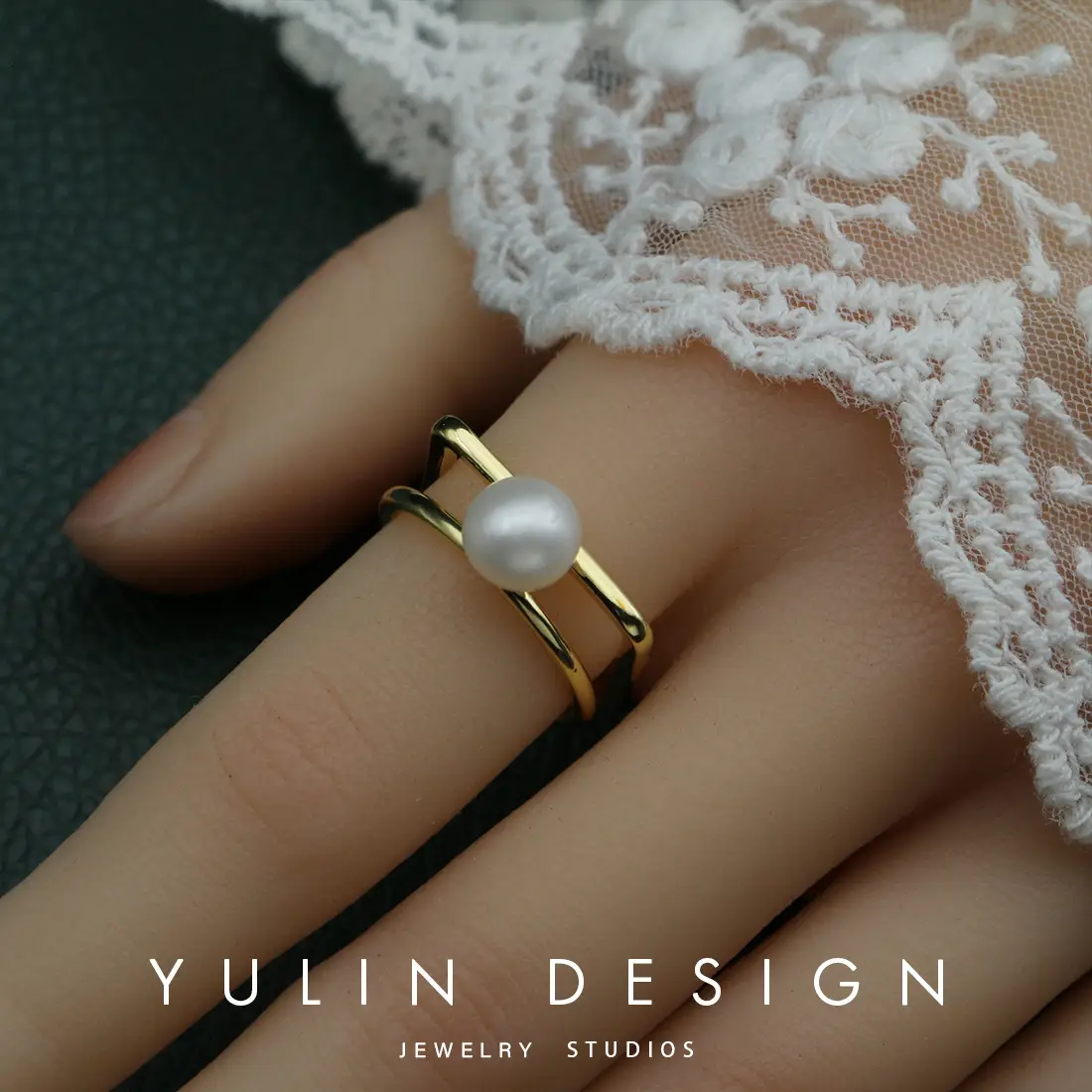Retro Pearl Ring with Palace Style Winding Gold - Image 6