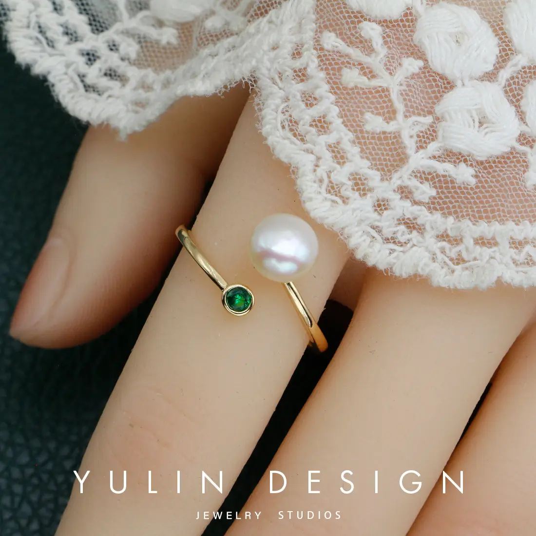 Retro Pearl Ring with Palace Style Winding Gold - Image 7