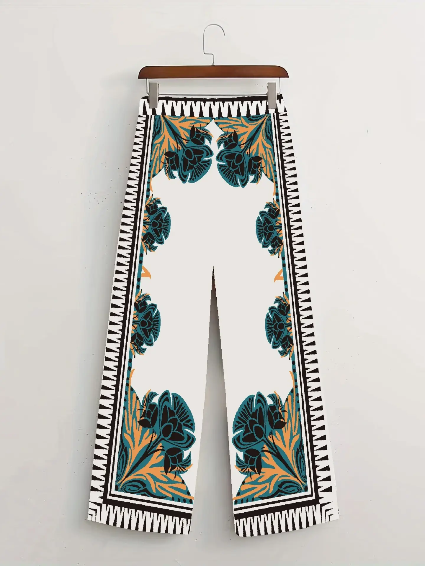 European American Cross-Border Ethnic Print Suit Loose Bat Sleeves Shawl Shirt