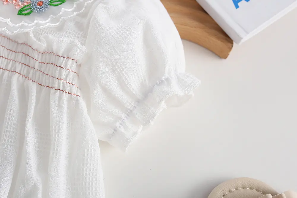 Baby Wrap Fart Summer Short Sleeve White Triangle Shirt — feature 6