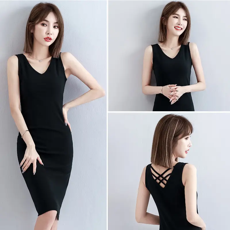 White Slim Fit Sling Dress for Women - Image 12