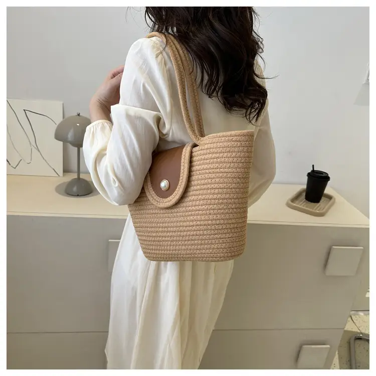 Woven Straw Shoulder Bag 2023 Summer New Style — feature 11