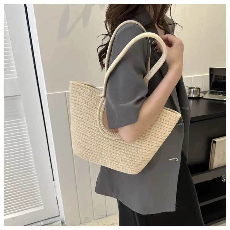 Woven Straw Shoulder Bag 2023 Summer New Style — feature 14