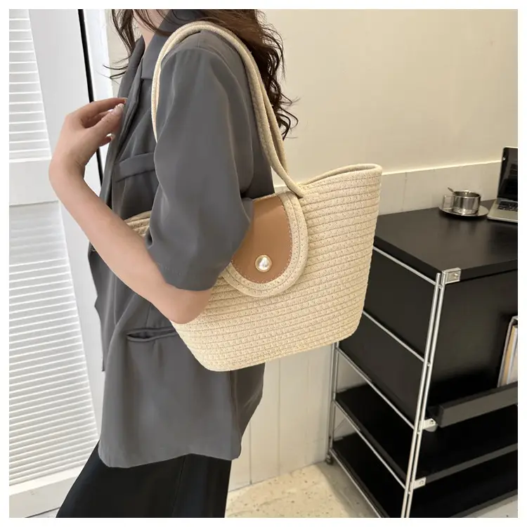 Woven Straw Shoulder Bag 2023 Summer New Style — feature 16