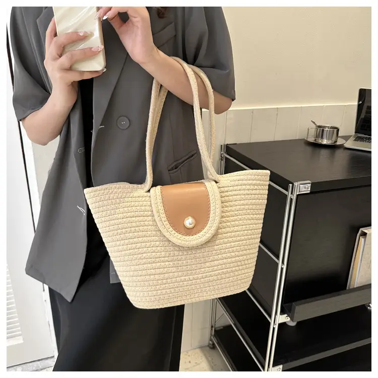 Woven Straw Shoulder Bag 2023 Summer New Style — feature 17