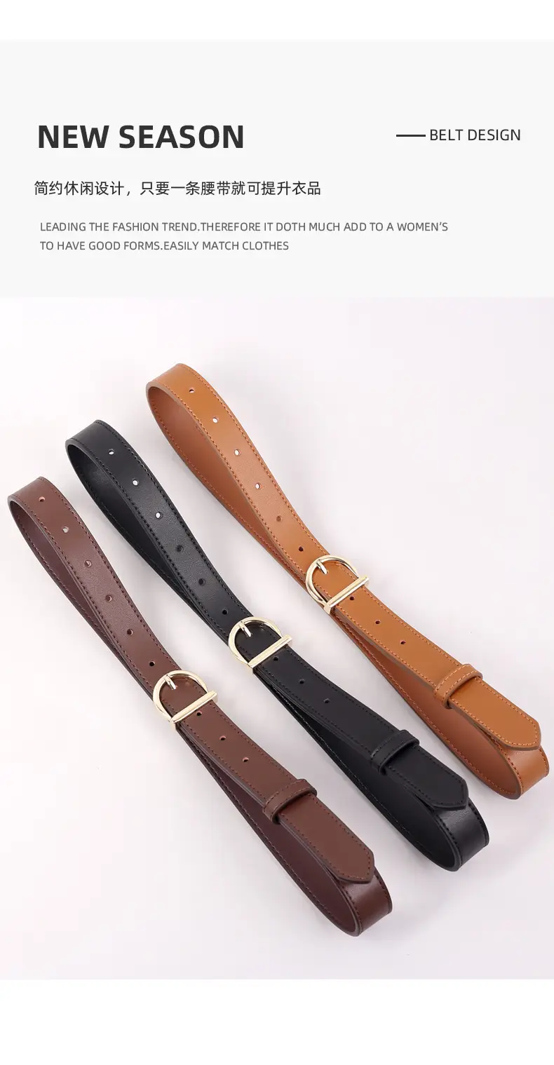 Women Genuine Leather Belt 3 Colors Vintage Style — feature 31