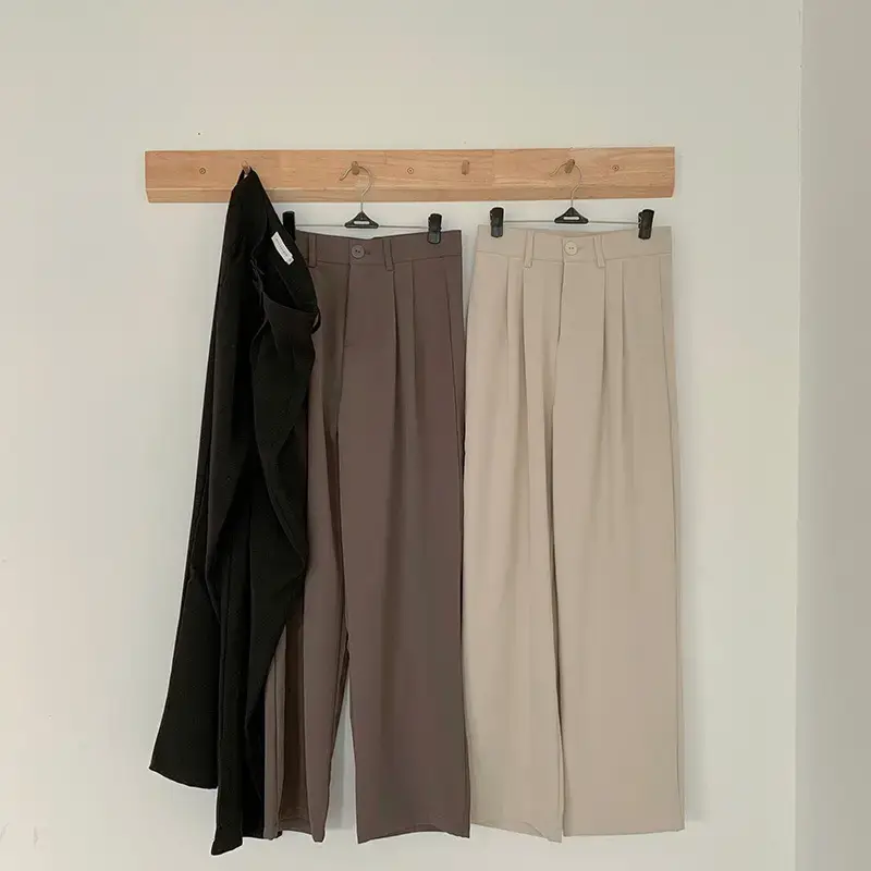 Apricot Straight Leg Pants Women White Loose Fit — feature 21