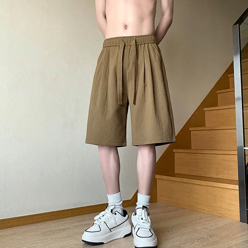 Men's Pure Black Cleanfit Shorts Knee Length Summer - Image 3