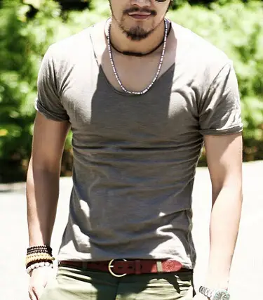 Men Korean Style Short Sleeve T-Shirt Grey Slim Fit - Image 7