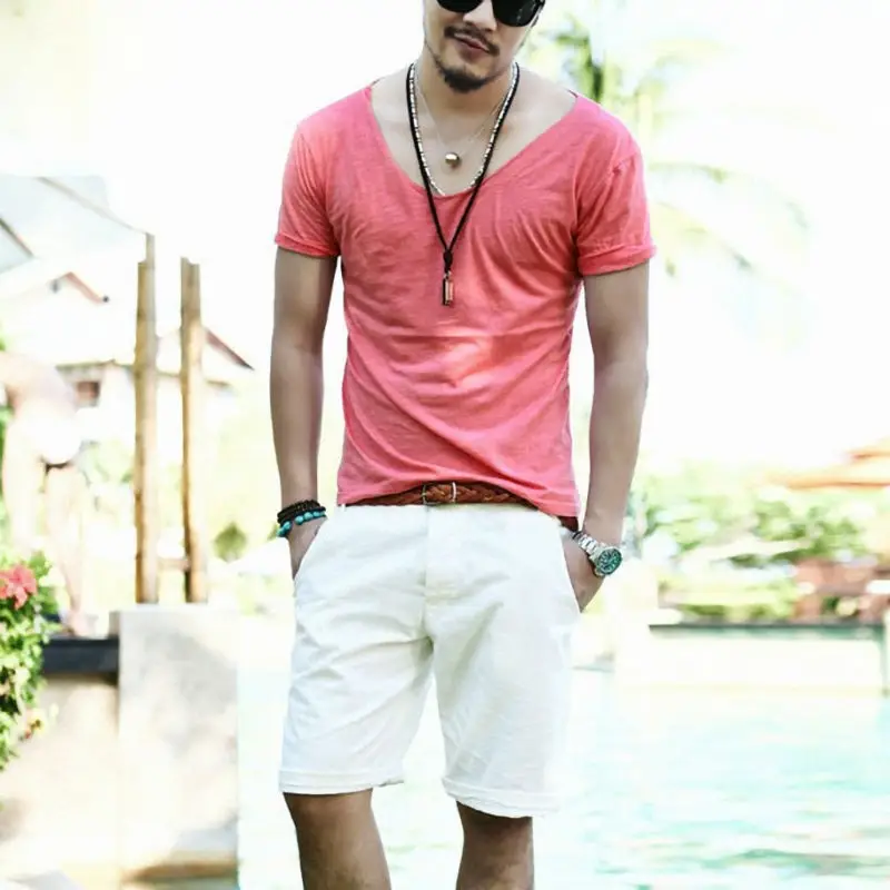 Men Korean Style Short Sleeve T-Shirt Grey Slim Fit — feature 10