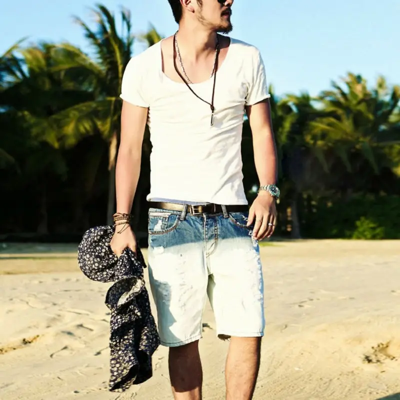 Men Korean Style Short Sleeve T-Shirt Grey Slim Fit — feature 11