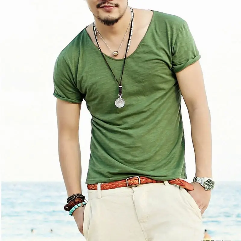 Men Korean Style Short Sleeve T-Shirt Grey Slim Fit — feature 13