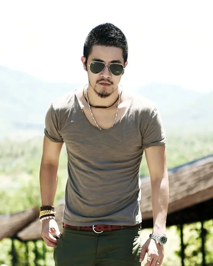 Men Korean Style Short Sleeve T-Shirt Grey Slim Fit — feature 15