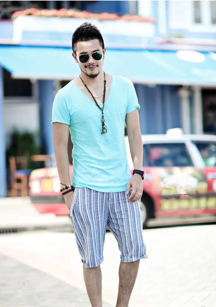 Men Korean Style Short Sleeve T-Shirt Grey Slim Fit — feature 19