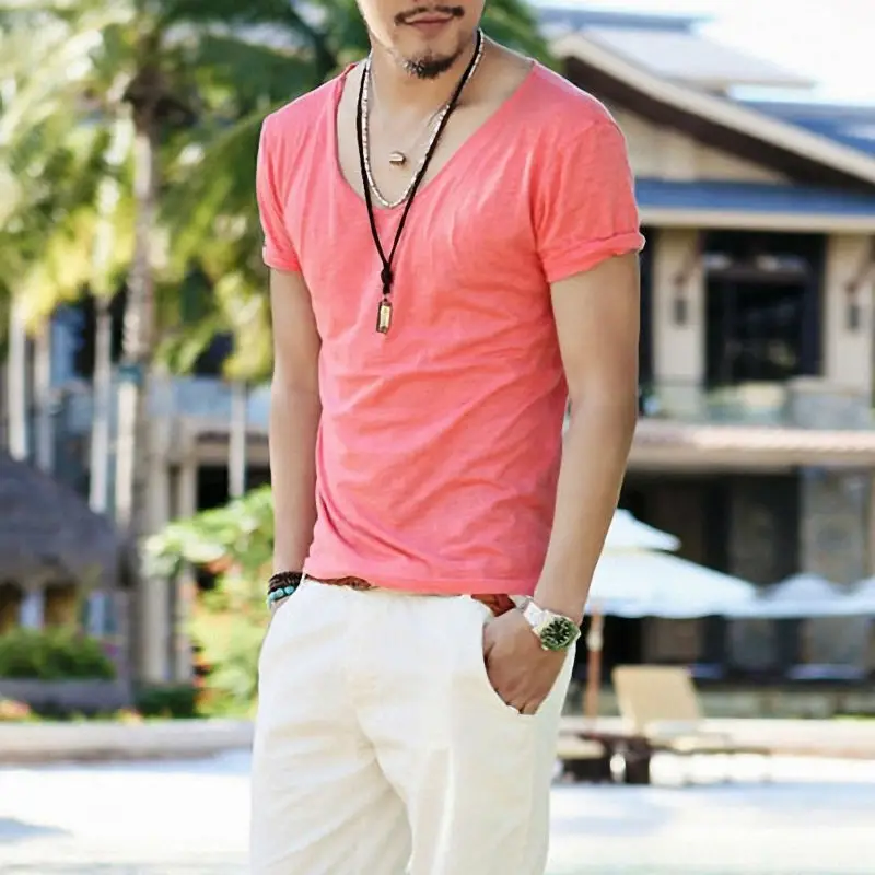 Men Korean Style Short Sleeve T-Shirt Grey Slim Fit — feature 9