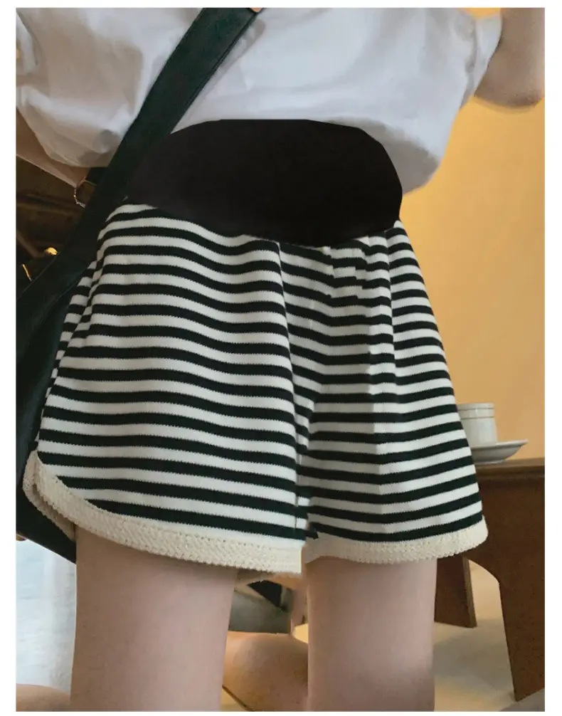 Pregnant Women Striped Shorts Abdomen Support Large Size — feature 10