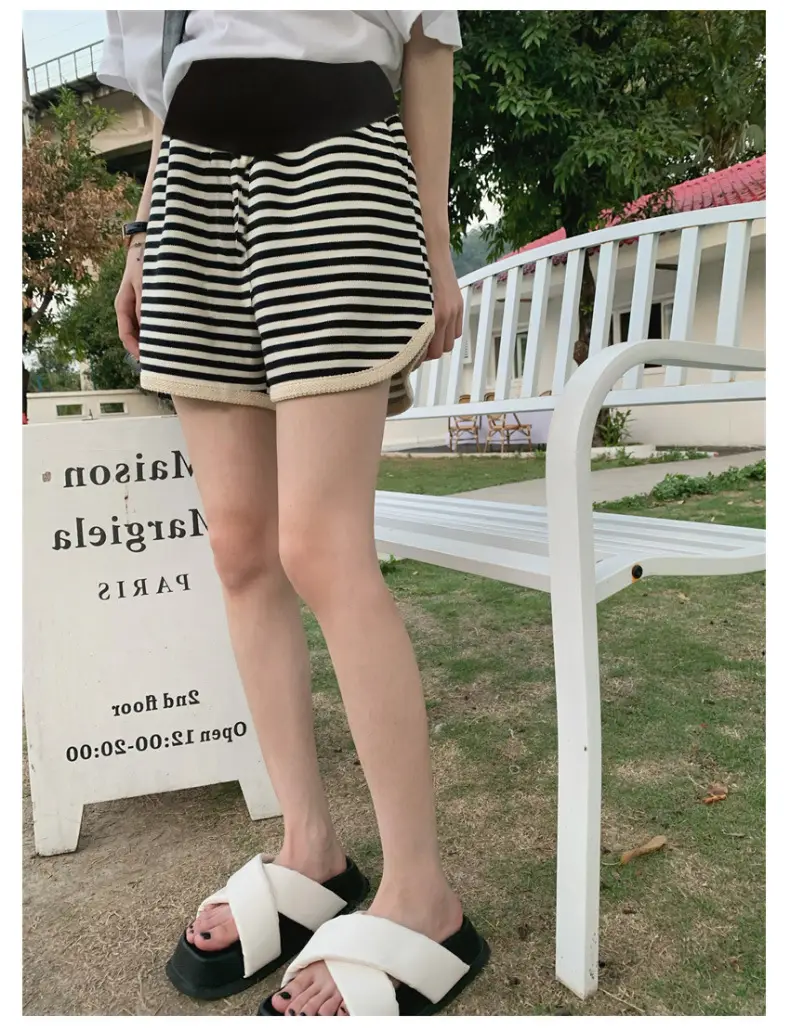 Pregnant Women Striped Shorts Abdomen Support Large Size — feature 12