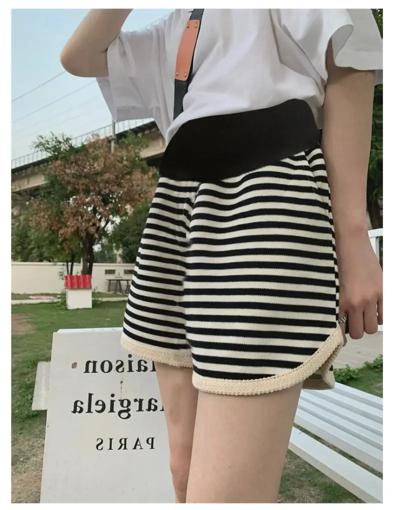 Pregnant Women Striped Shorts Abdomen Support Large Size — feature 14
