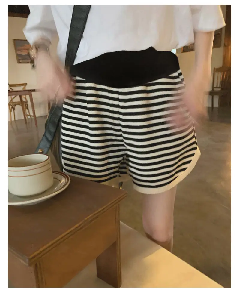 Pregnant Women Striped Shorts Abdomen Support Large Size — feature 9