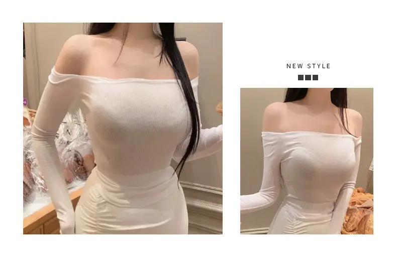 South Korea Slim Fit Long Sleeve T-Shirt Spice Girl Collar — feature 2