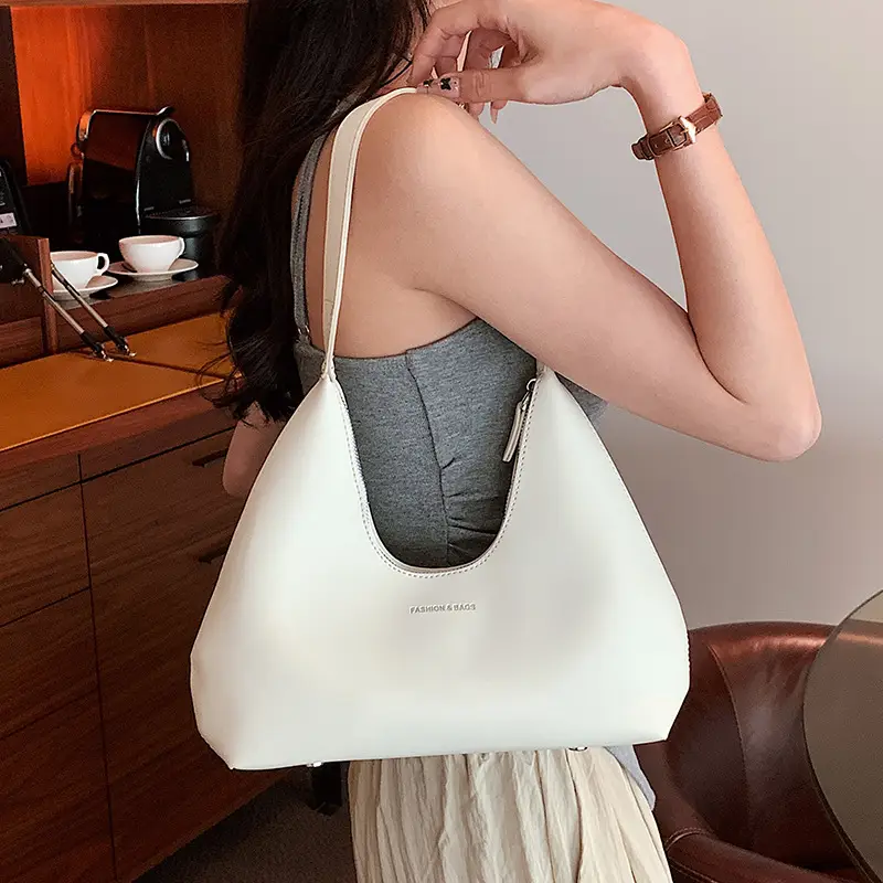 Women's White Triangle Shoulder Bag Large Capacity 2025 - Image 7