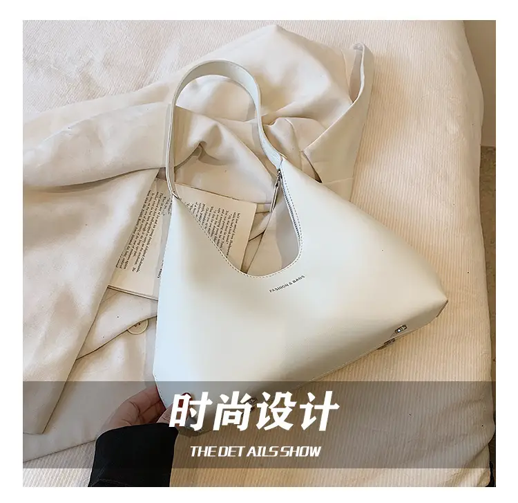 Women's White Triangle Shoulder Bag Large Capacity 2025 — feature 4