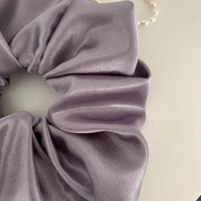 Purple Satin Hair Tie Ring for Women - Image 3