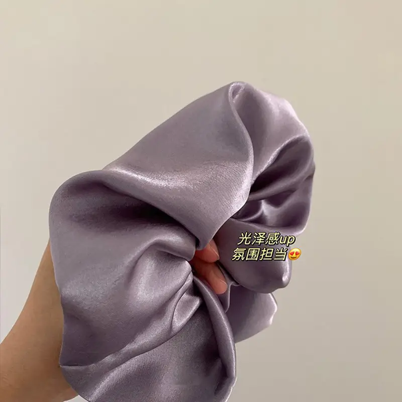 Purple Satin Hair Tie Ring for Women - Image 4