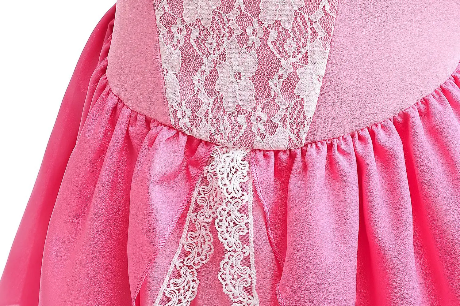 Pink Princess Dress for Girls with Lace Trim — feature 6