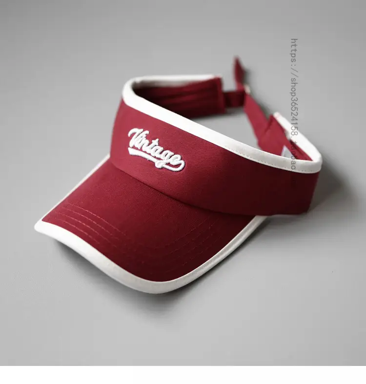 Women's Red Vintage Logo Sports Visor Cap — feature 1