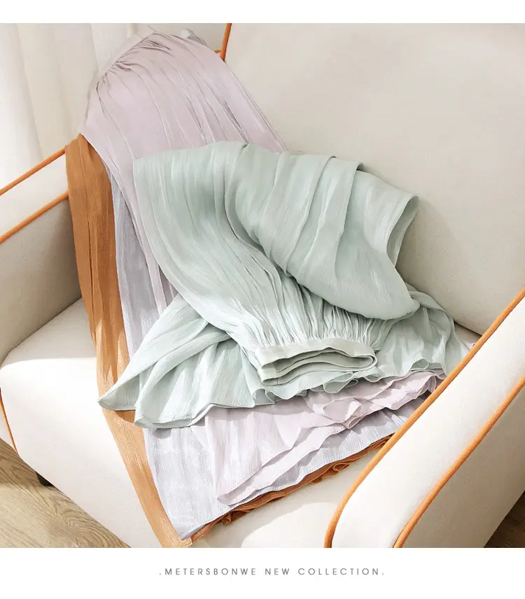 Elegant Silk Skirt Women's A-Line Draping — feature 10
