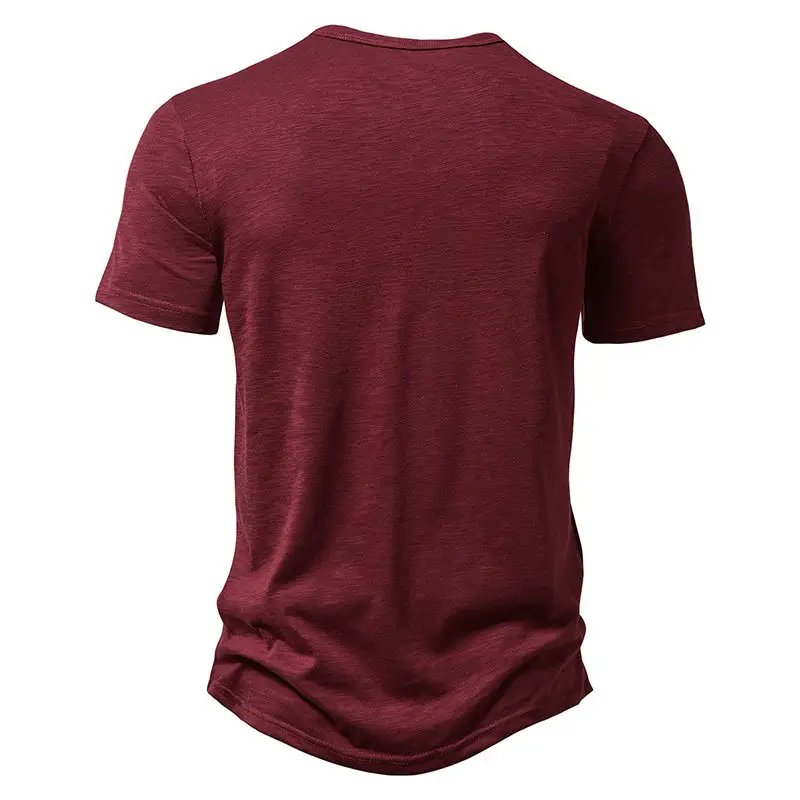 Men's Black Bamboo Cotton Polo T-Shirt with Henry Collar — feature 11