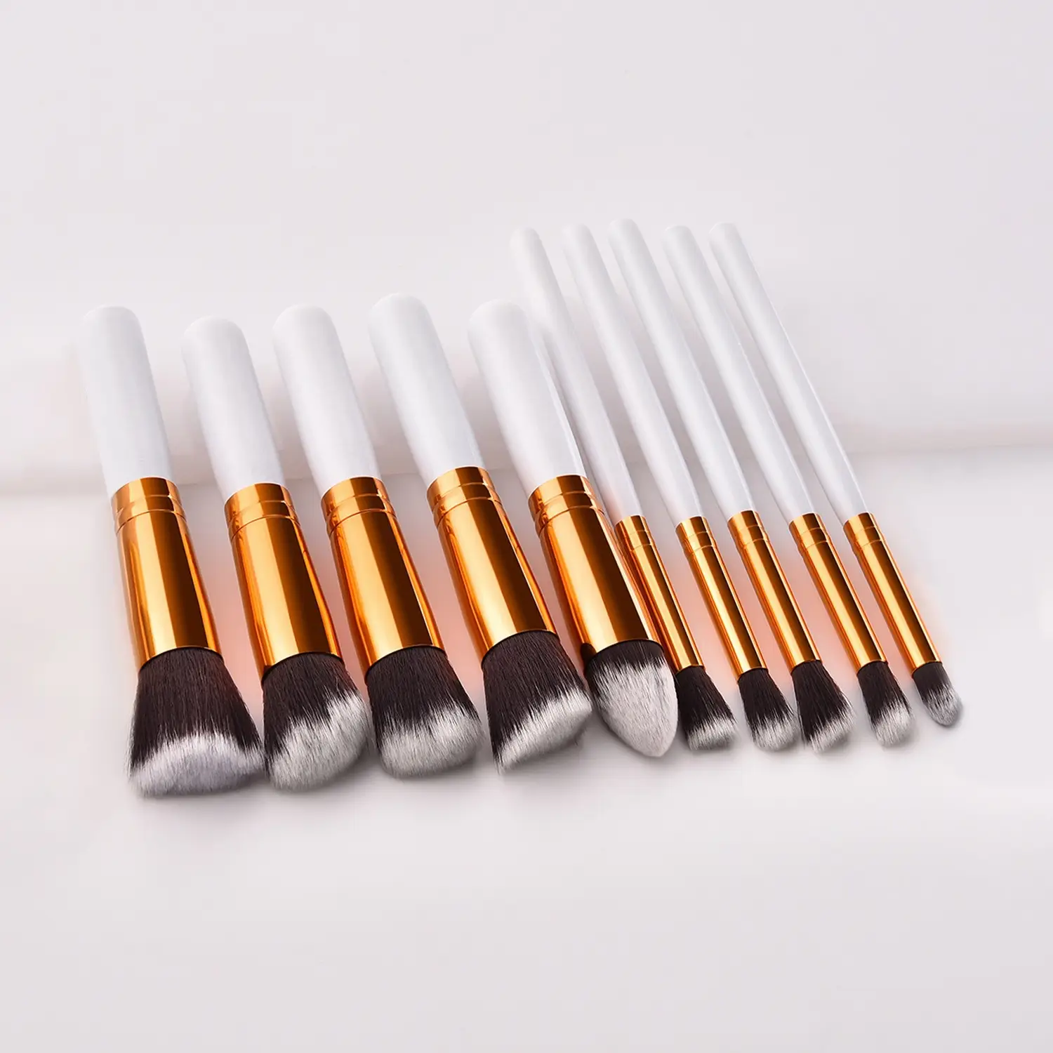 10 PCS Pink Makeup Brushes Set for Blush Foundation - Image 7