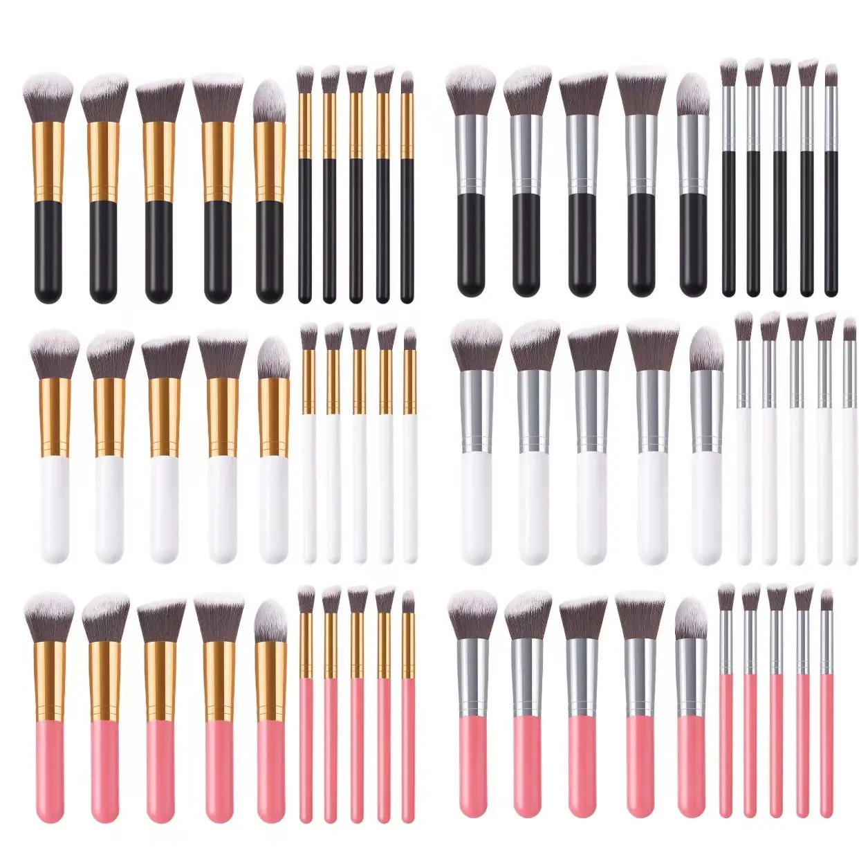 10 PCS Pink Makeup Brushes Set for Blush Foundation β feature 1