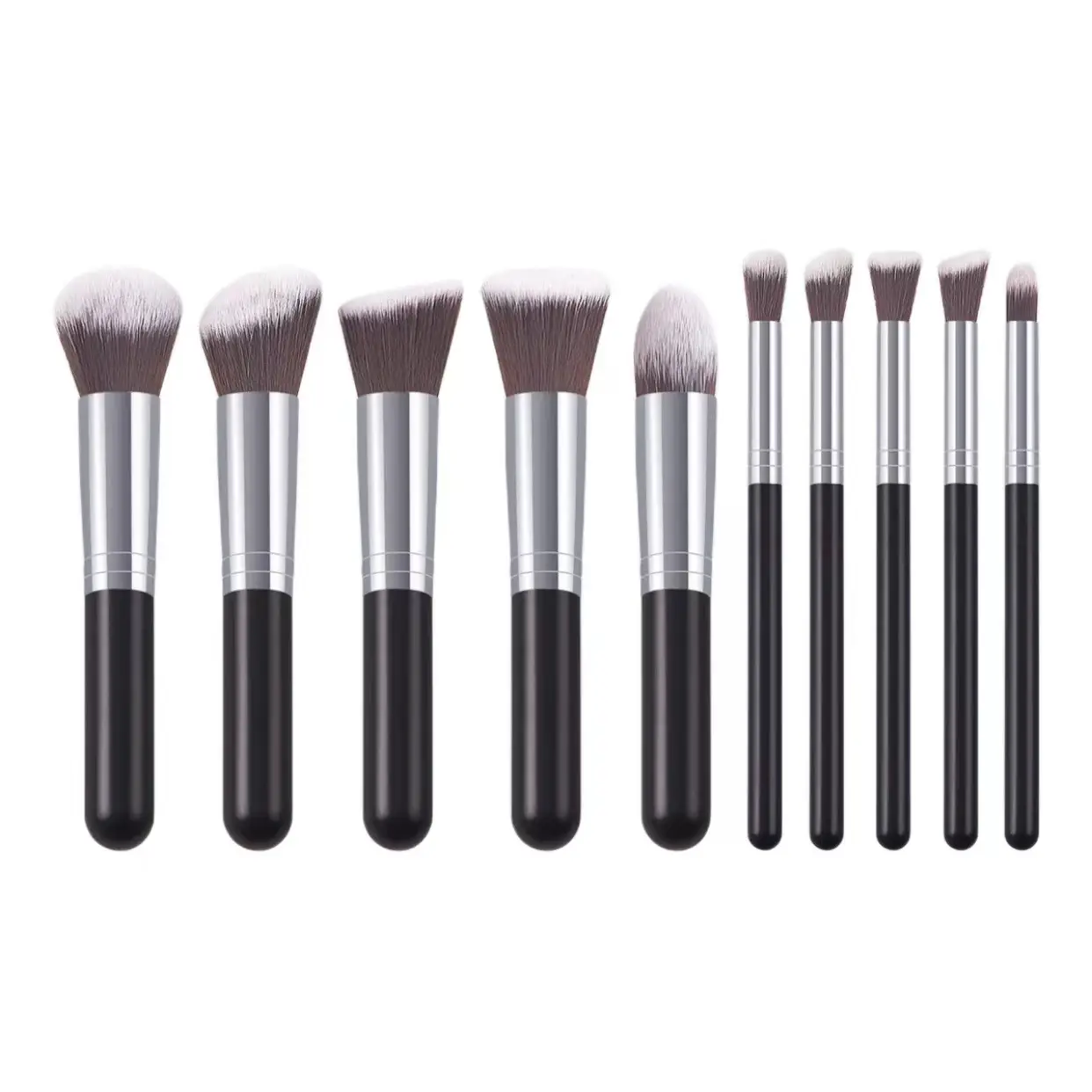 10 PCS Pink Makeup Brushes Set for Blush Foundation - Image 2