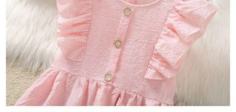 Girls Dress Blue Gingham Summer 2024 Medium Large — feature 10