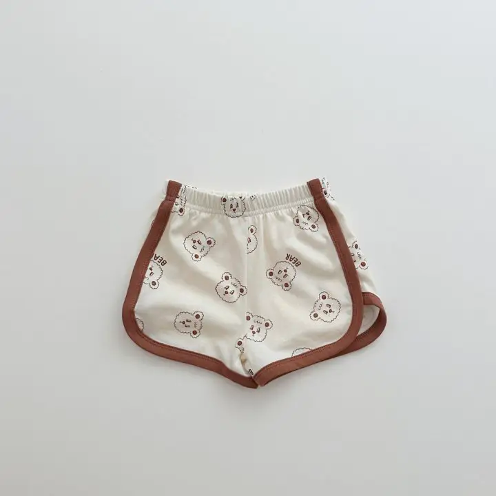 Baby Cotton Shorts Set Pink Bow Print — feature 12