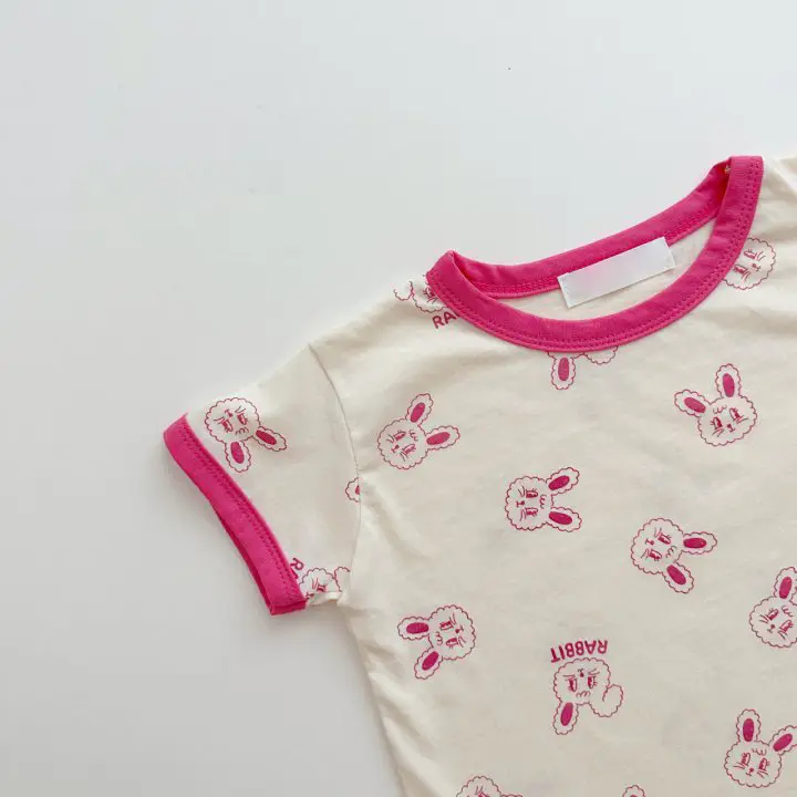 Baby Cotton Shorts Set Pink Bow Print — feature 4