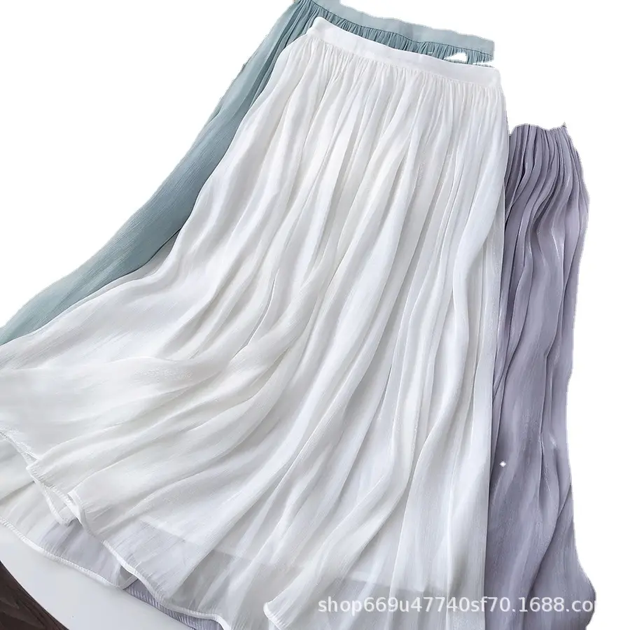 White A-Line Skirt Women Summer Large Size - Image 16
